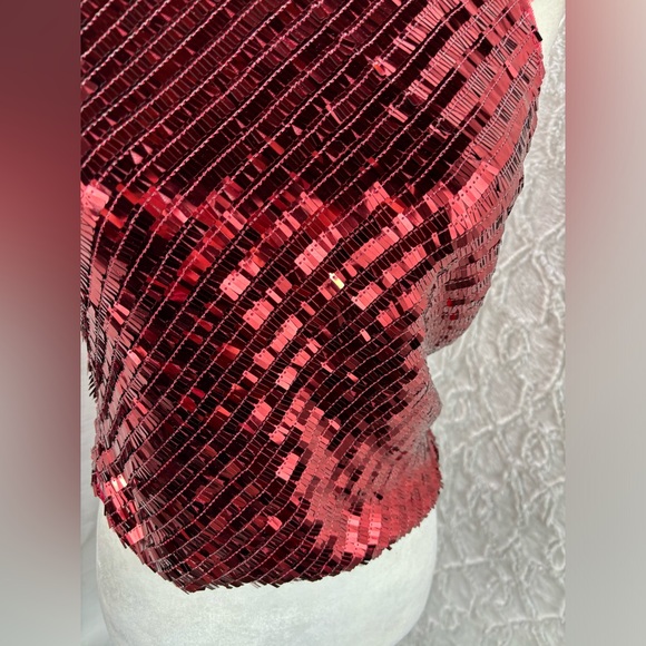 NWOT Free People Intimately Disco Fever Cami, Red Combo, Size Medium, Sequins - Picture 5 of 12